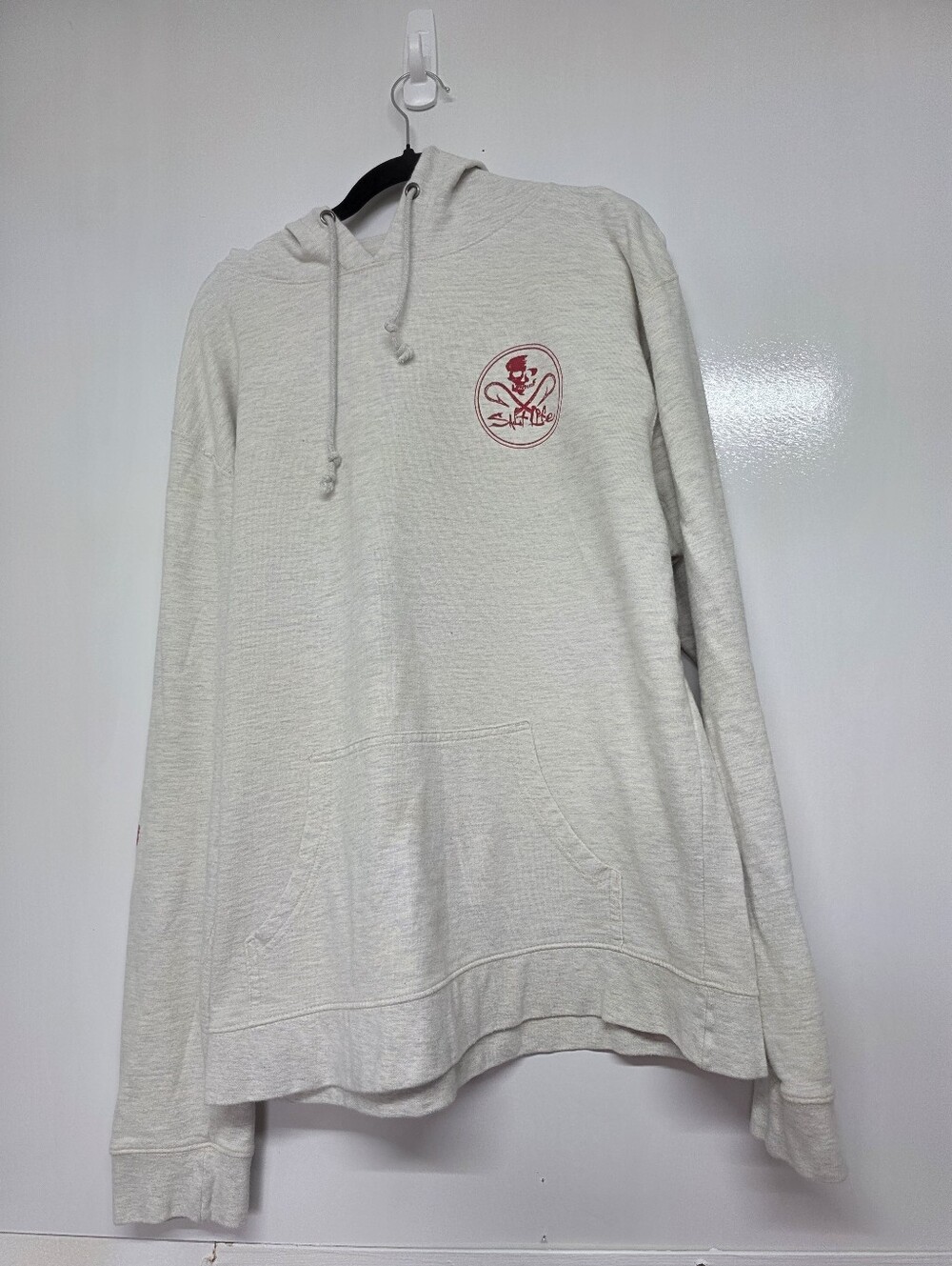 Salt Life Mens Large Skull And Hooks Hoodie Pullover Sweatshirt Gray 2XL